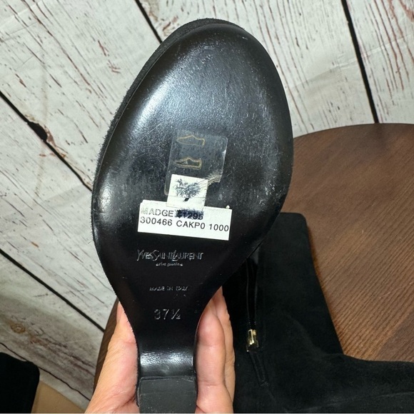 YSL YVES SAINT LAURENT MADGE ANKLE BOOTIE. Side Zip with corset detail 37.5 EUC - Picture 10 of 14